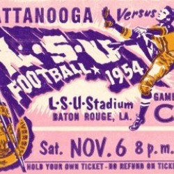 1954 Chattanooga vs. LSU Football Ticket Art